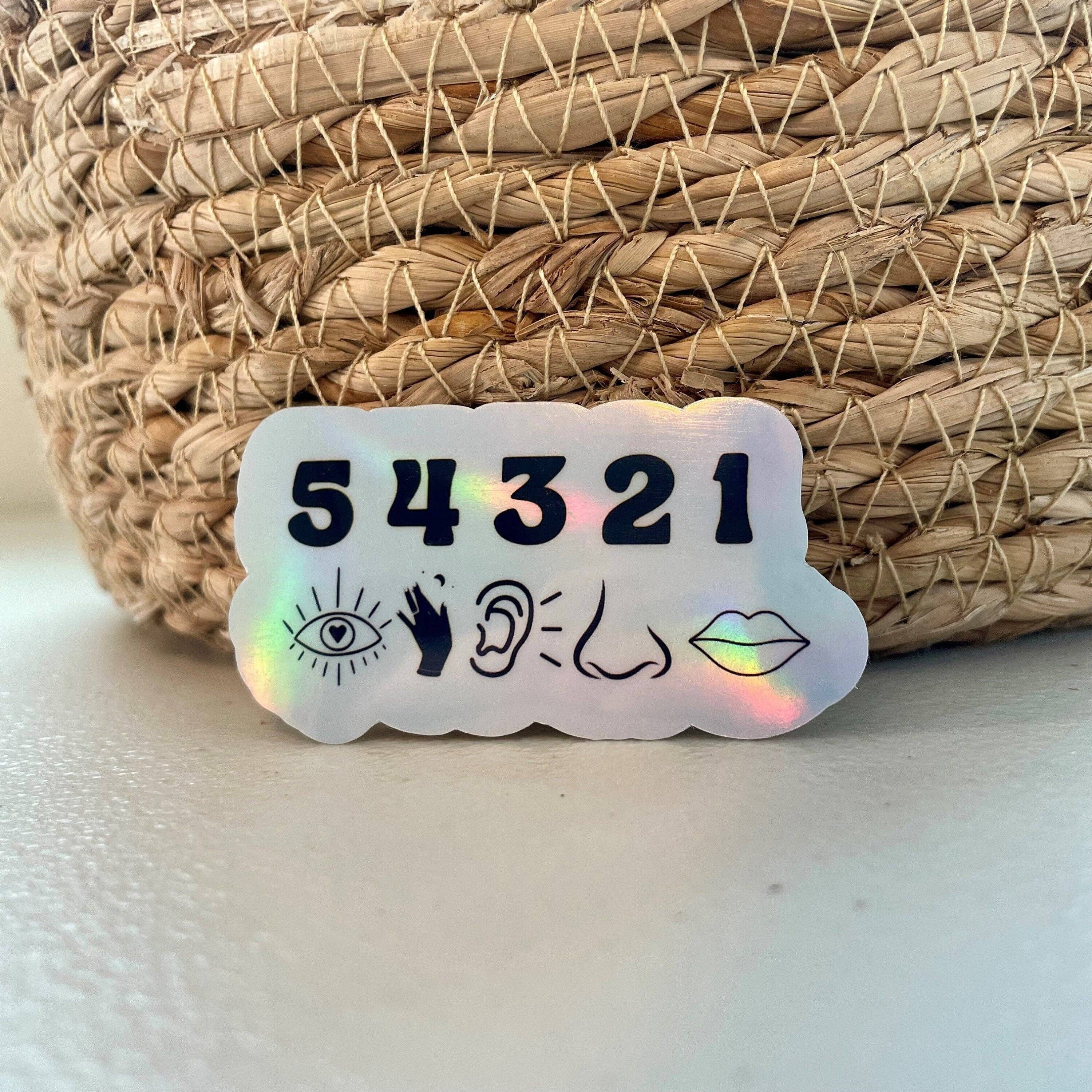 Holographic 54321 Grounding Sticker