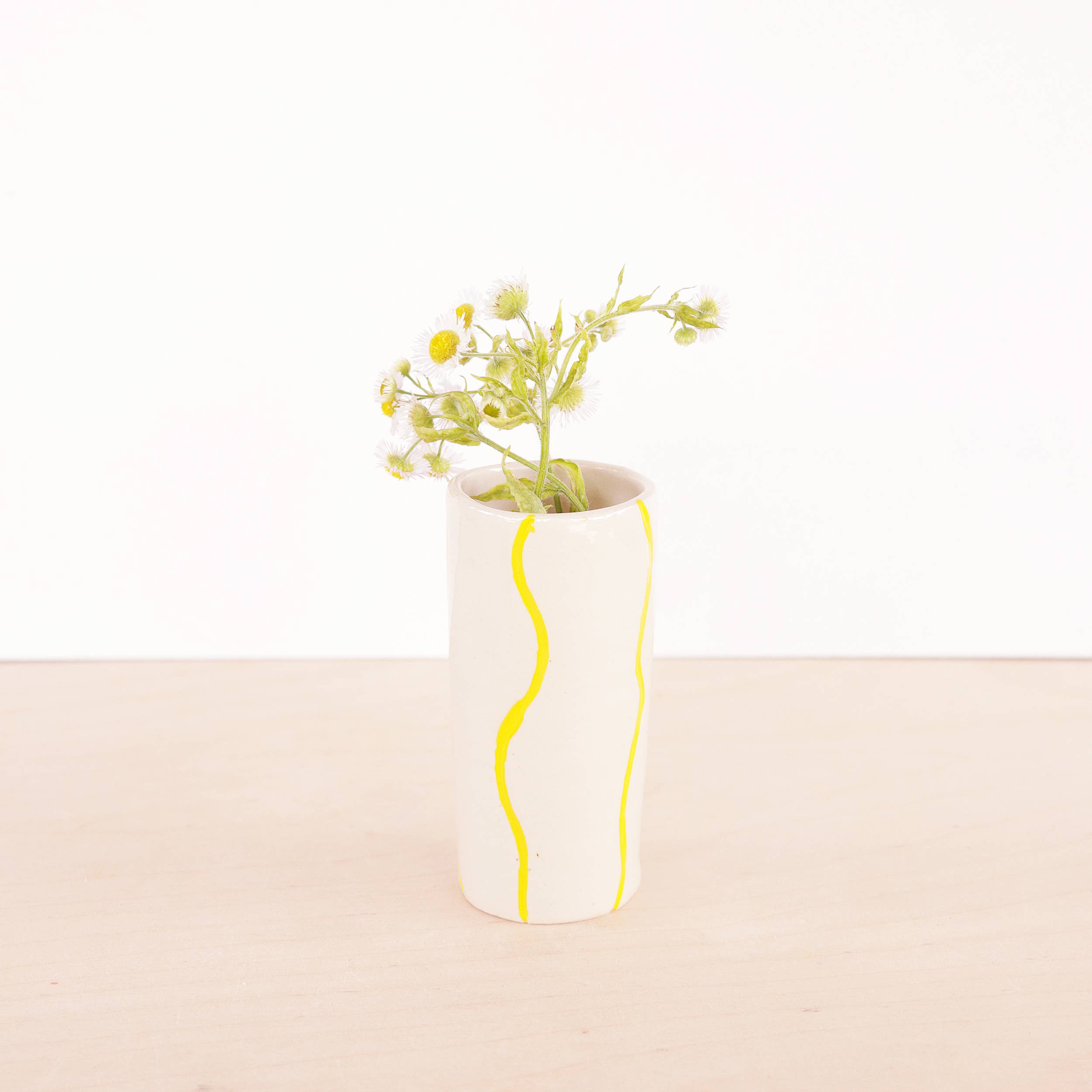 Striped Ceramic Bud Vase
