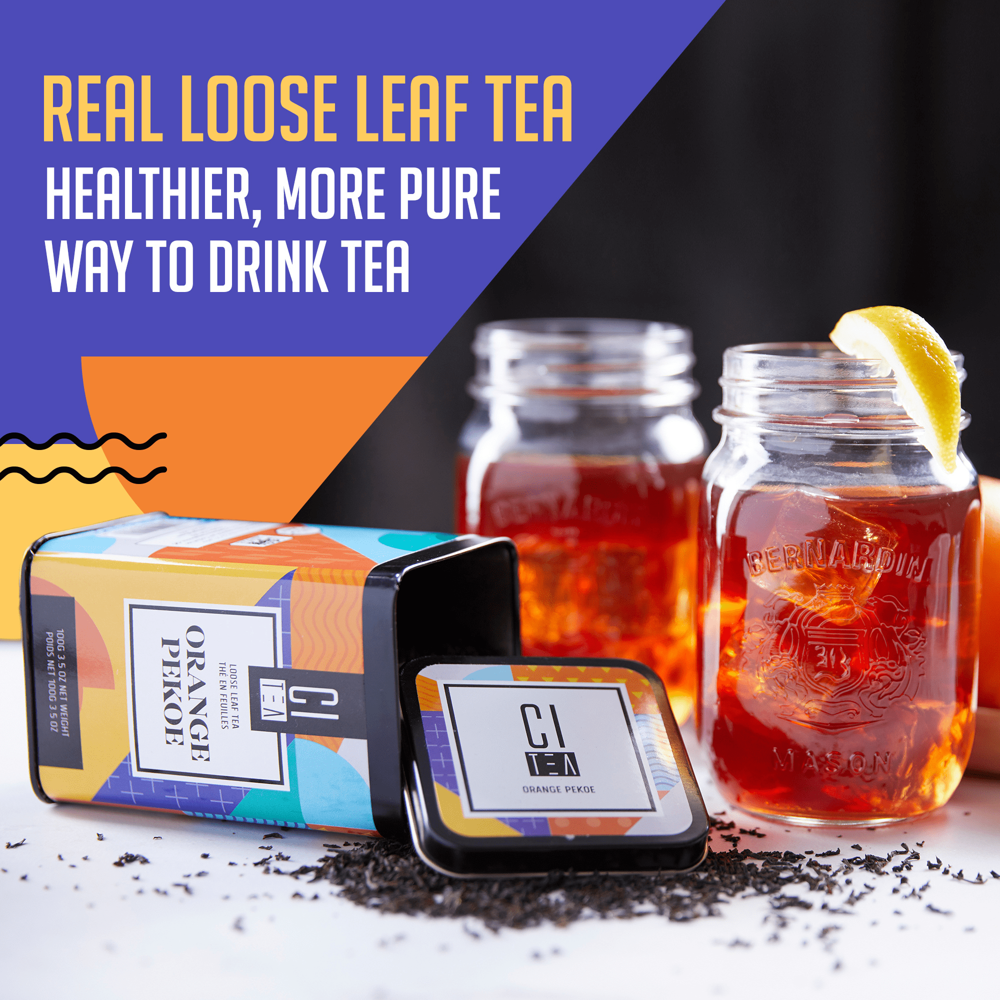 Orange Pekoe Loose Tea and Infusion Tea Cup - Tea Gift Set