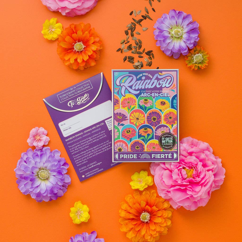 Rainbow Zinnias Seed Packet (Pride) - SILVER FOIL