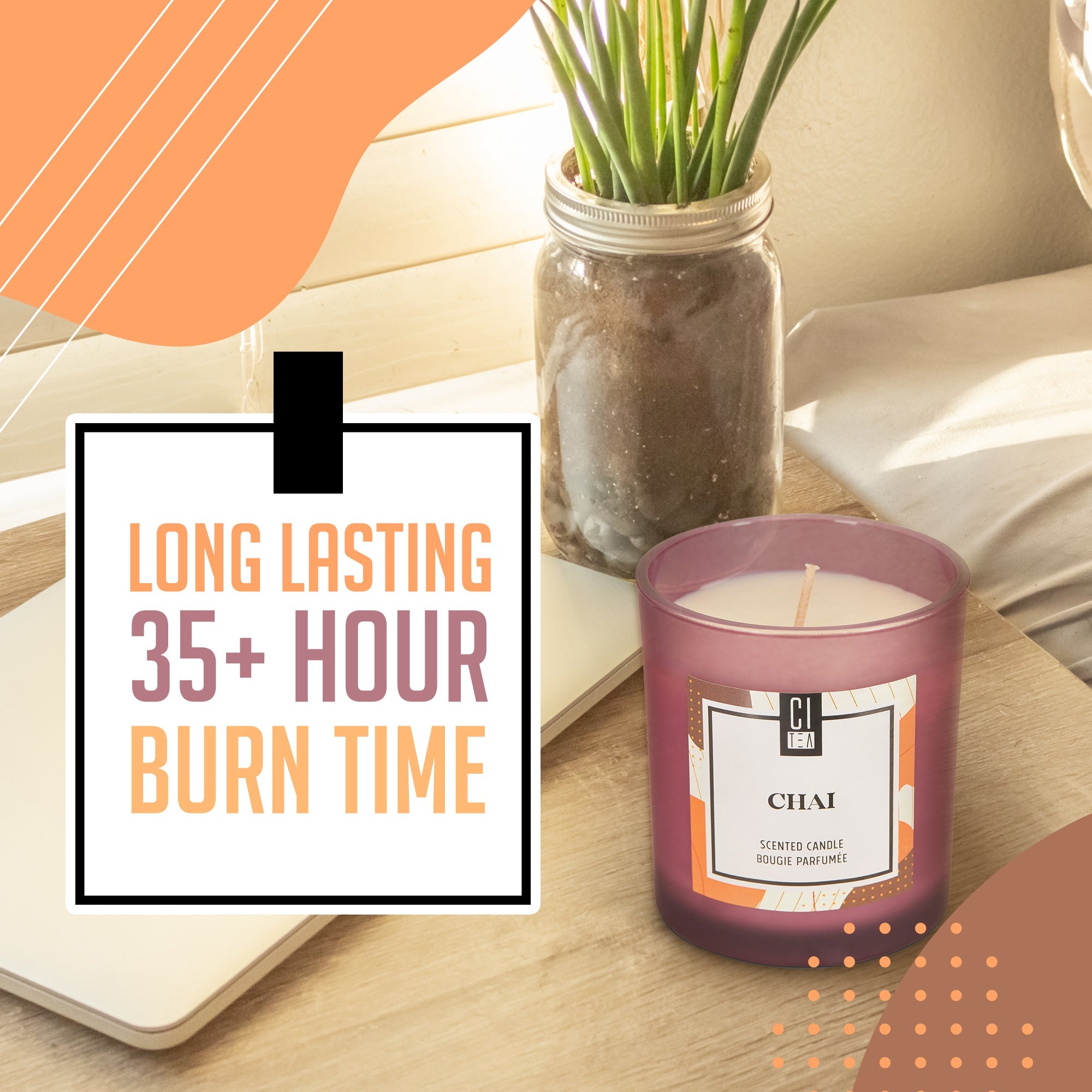 Chai Soy Wax Candle - Orange, Cinnamon and Cloves - 8 oz
