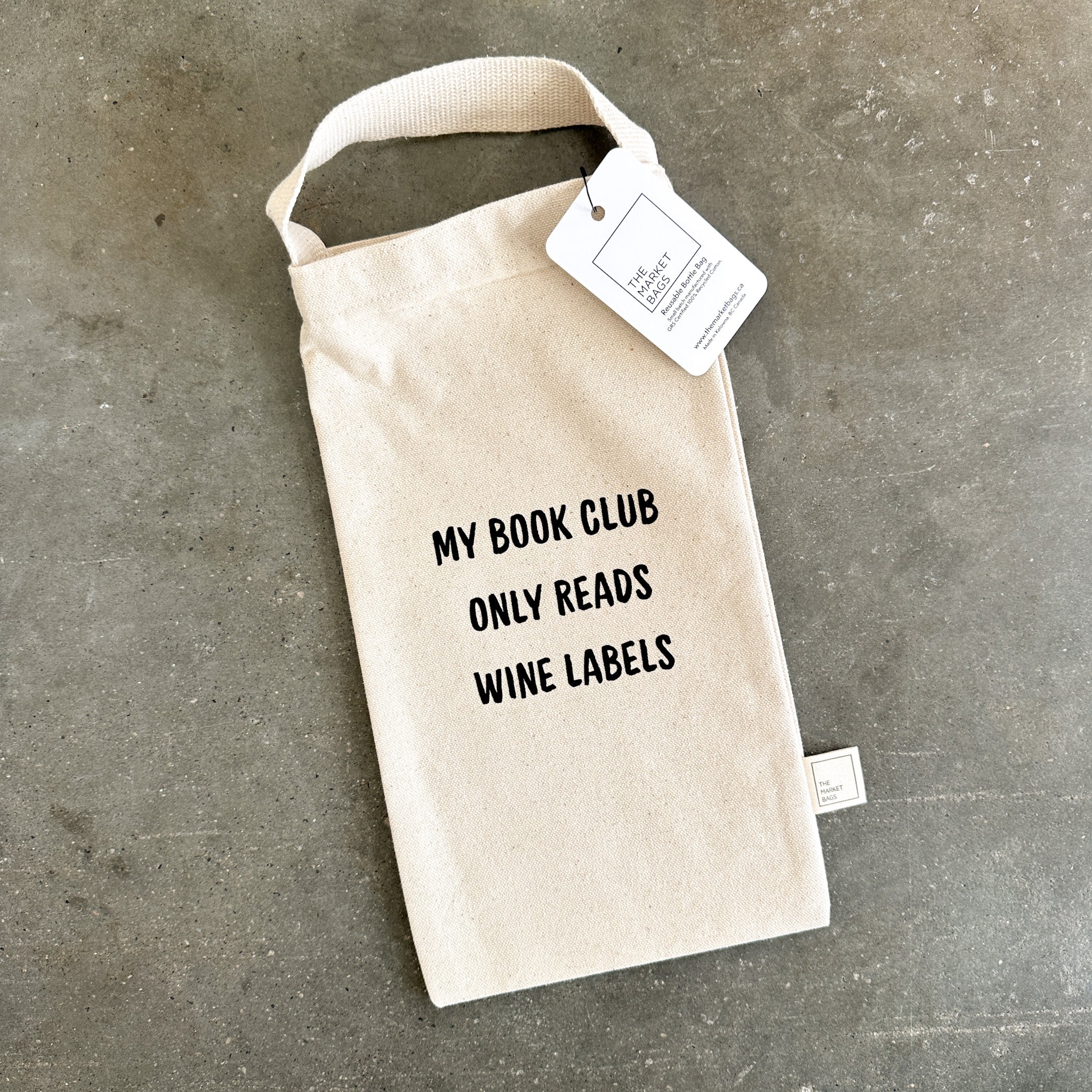 'My Book Club' Reusable Wine Bag
