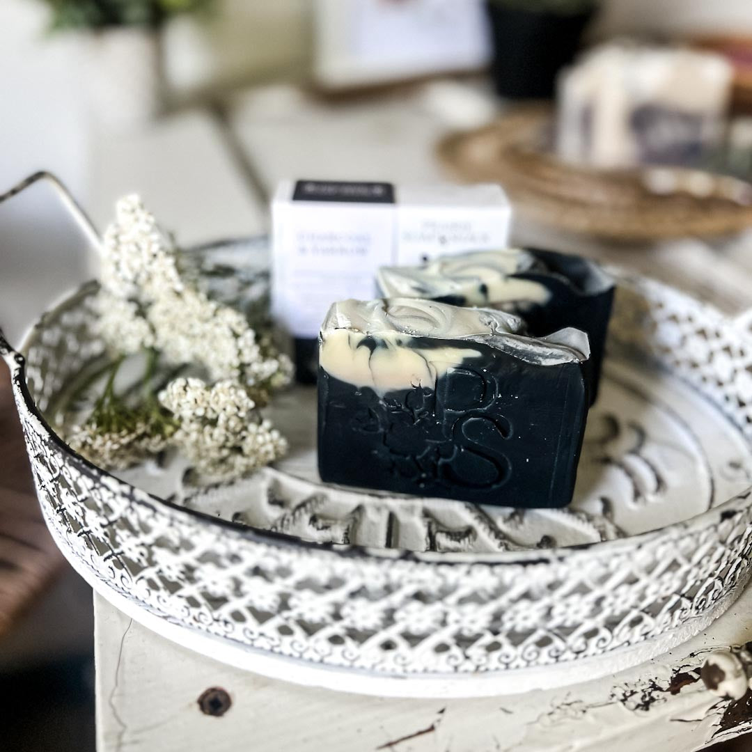 Charcoal & Yarrow Soap with Lemongrass, Rosemary and Tea Tree