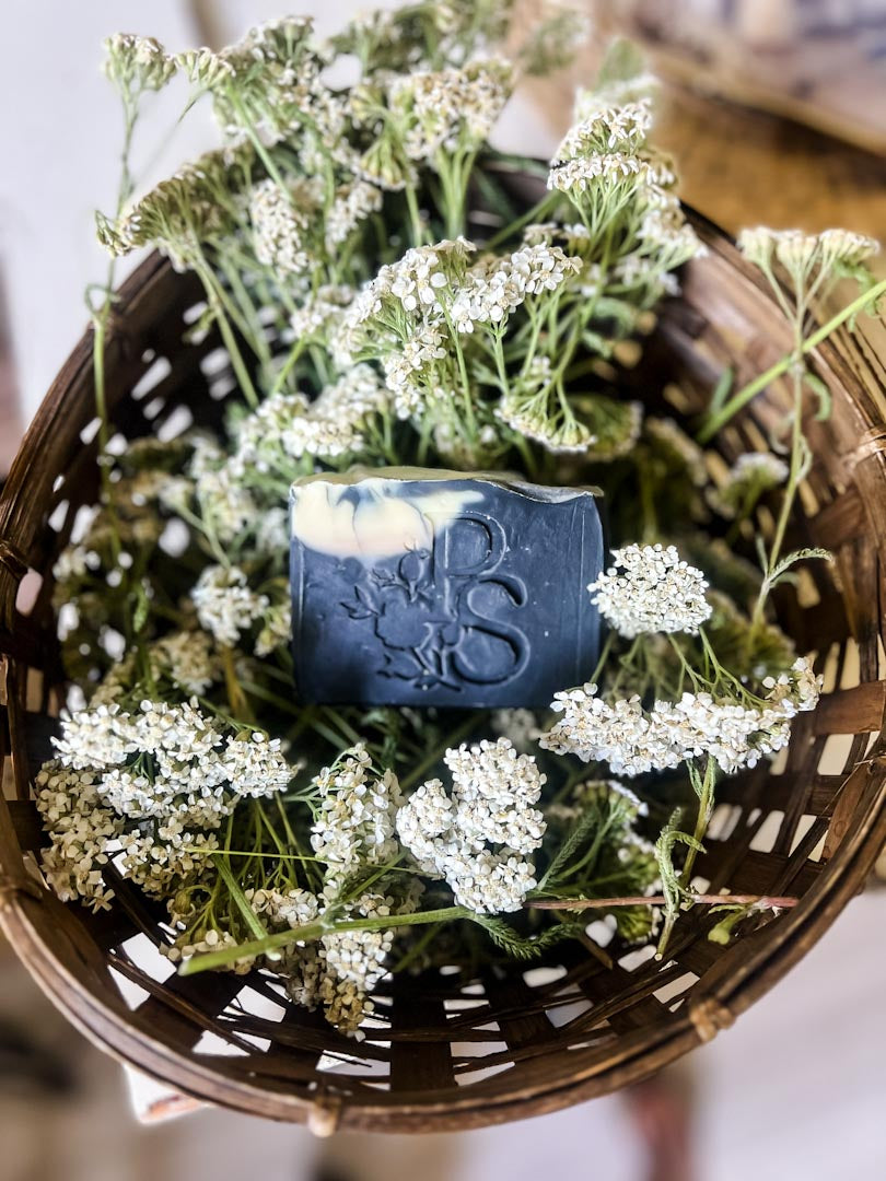 Charcoal & Yarrow Soap with Lemongrass, Rosemary and Tea Tree