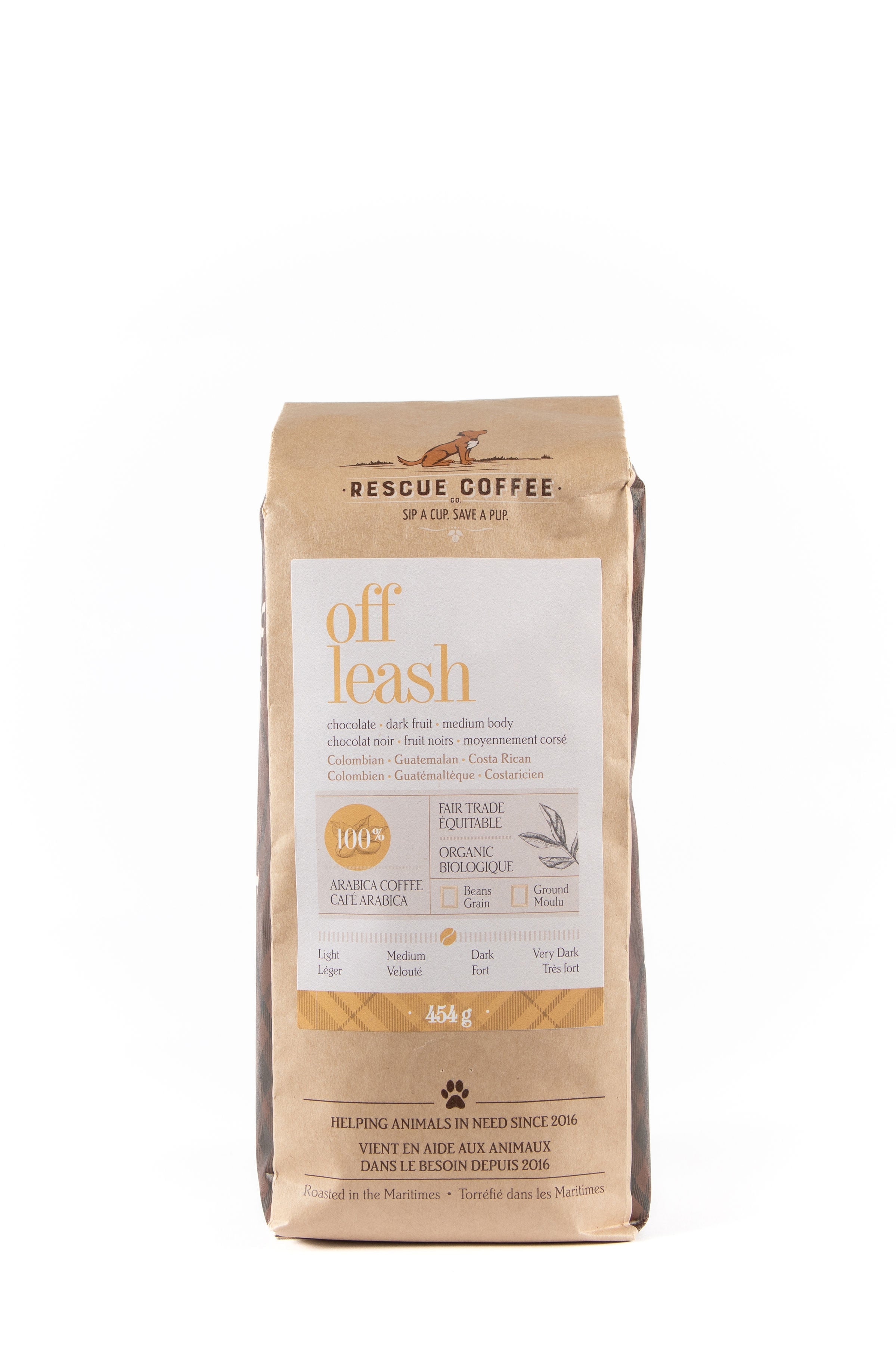 Off Leash | Medium- Dark Roast | 1 lb Bag | Organic Coffee