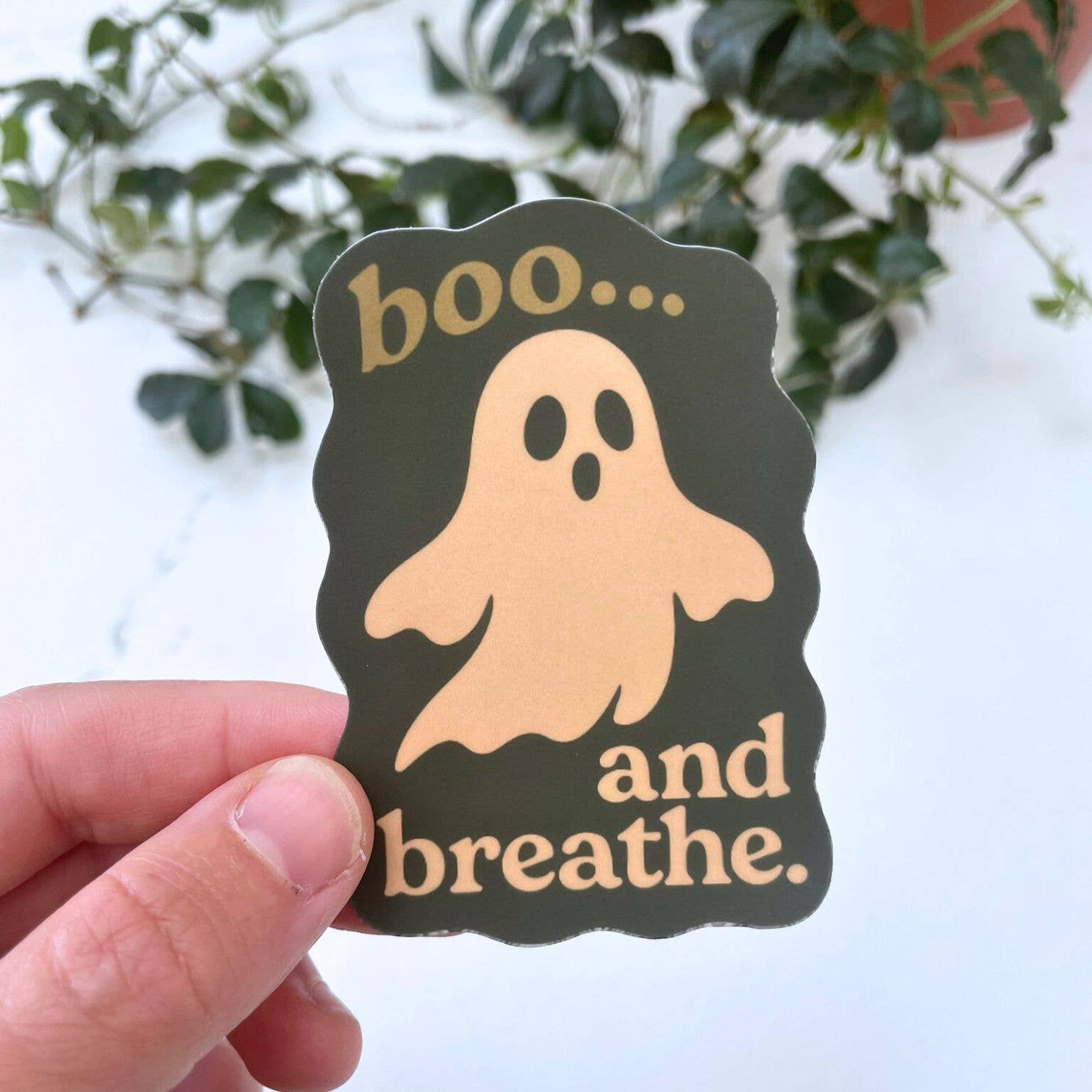 Boo and Breathe Halloween Sticker