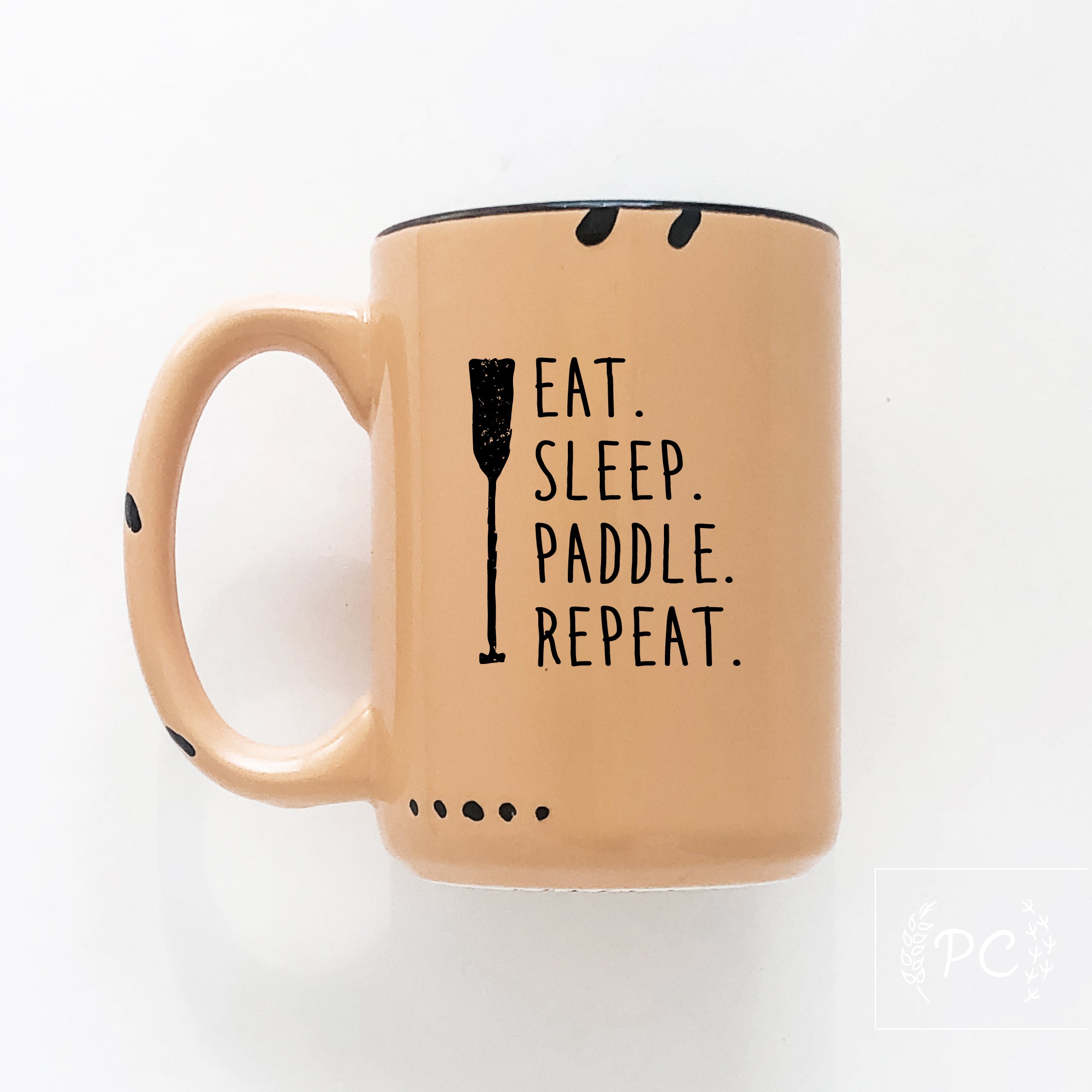 eat. sleep. paddle. repeat. | ceramic mug | lake life