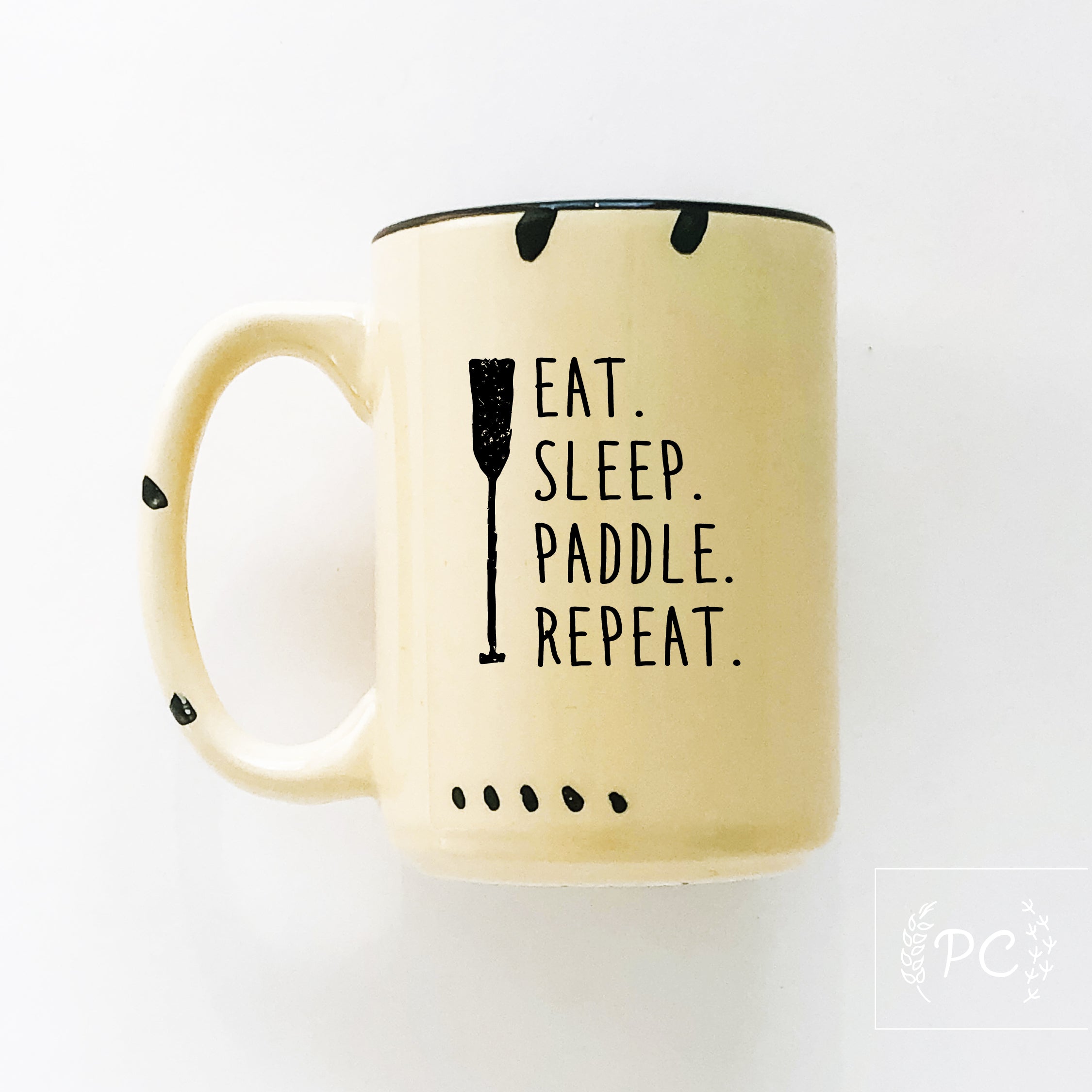eat. sleep. paddle. repeat. | ceramic mug | lake life