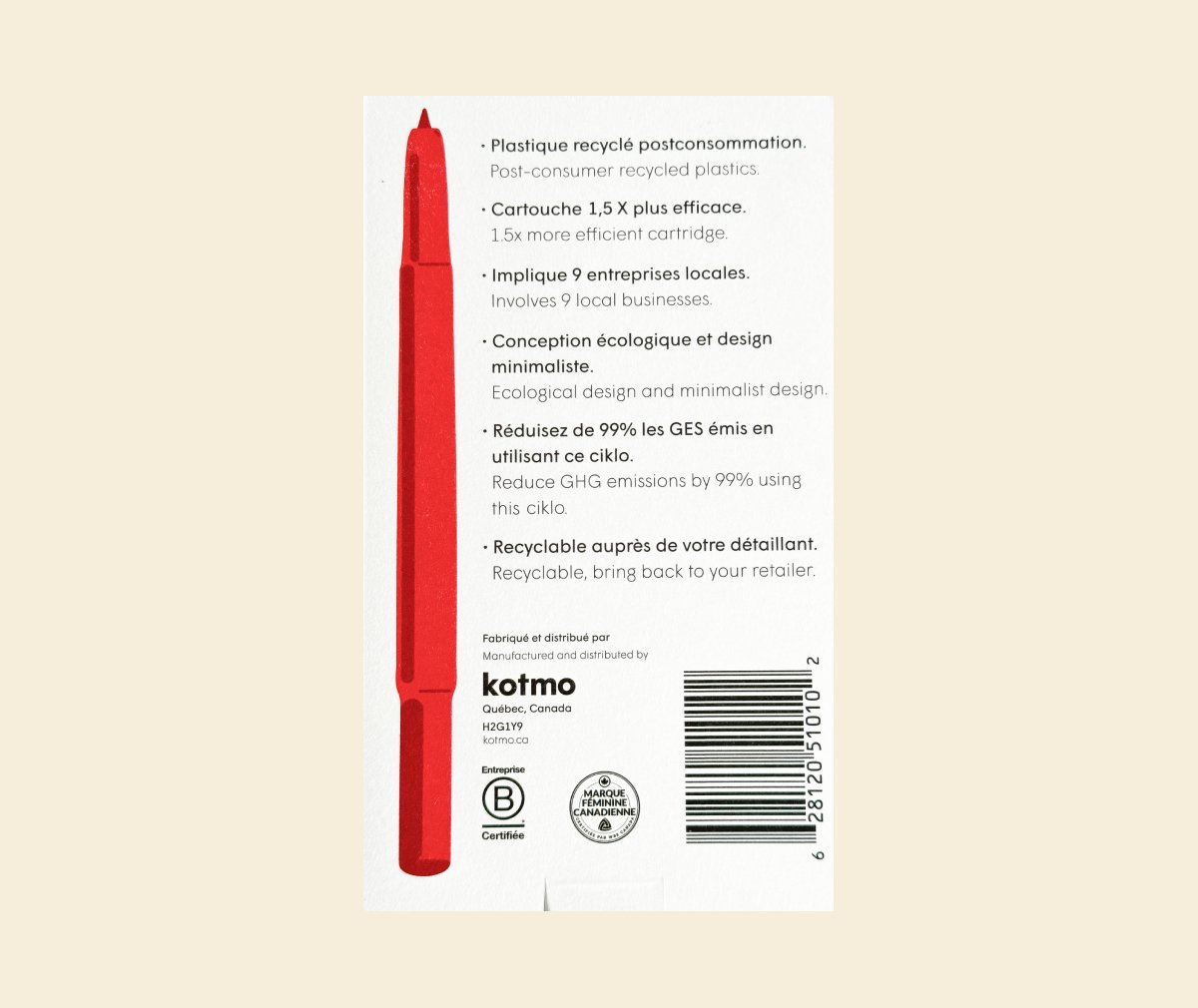 ensemble 12 stylos ciklo rouge