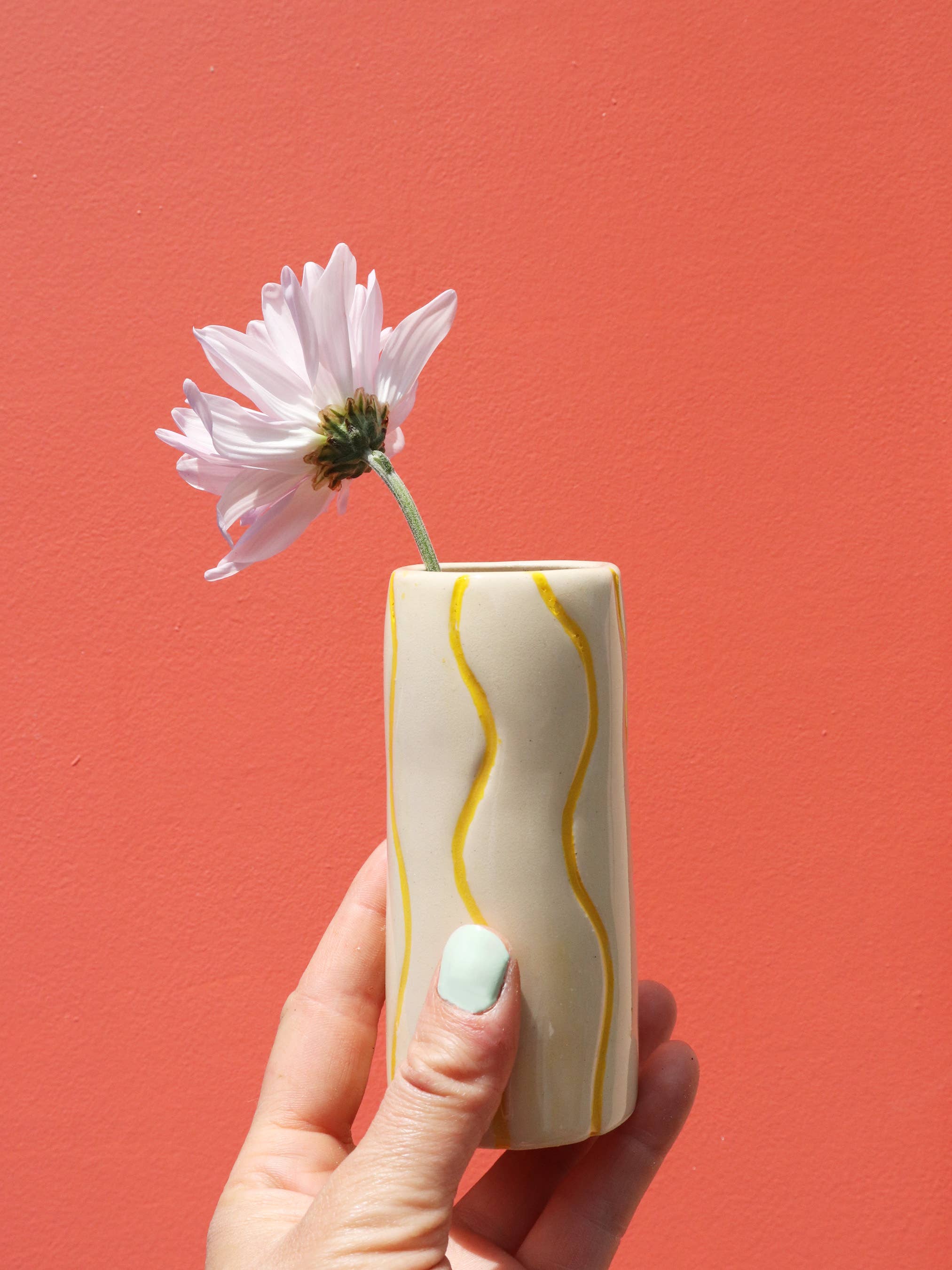 Striped Ceramic Bud Vase