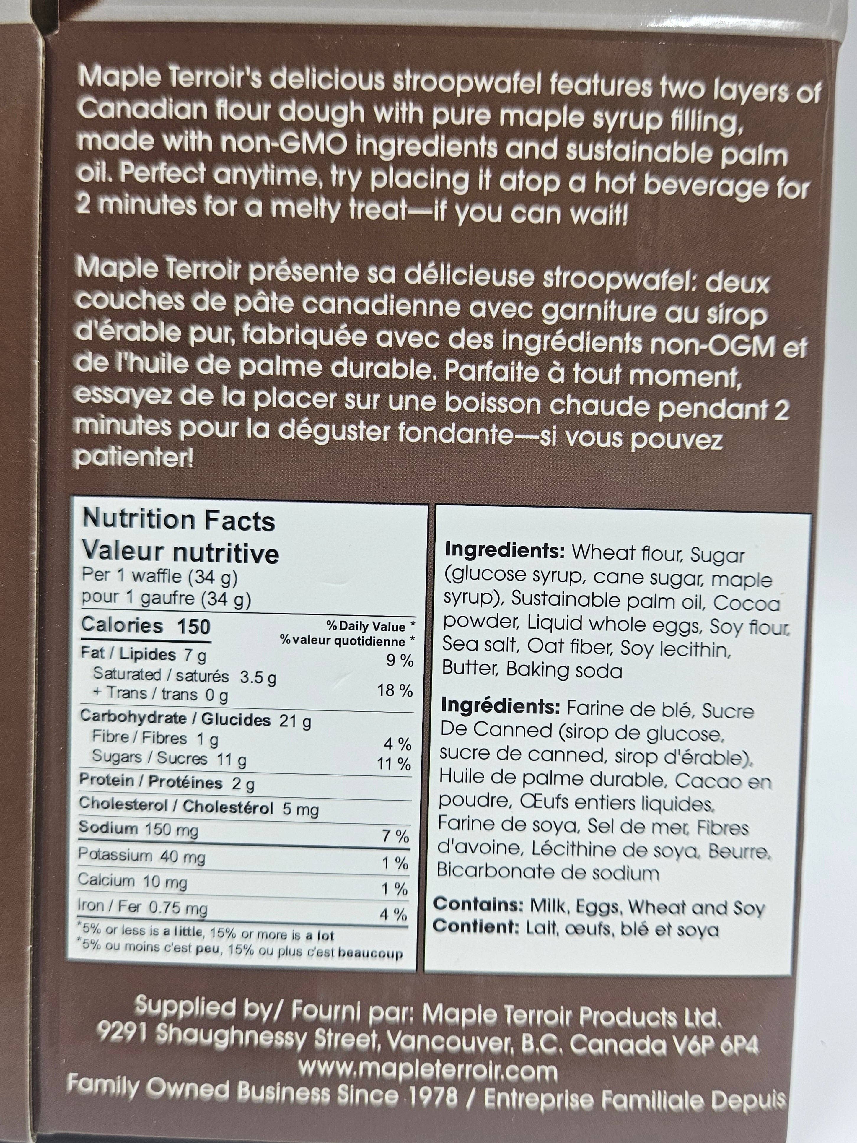 Maple Terroir Cocoa Chocolate Maple Stroopwafels