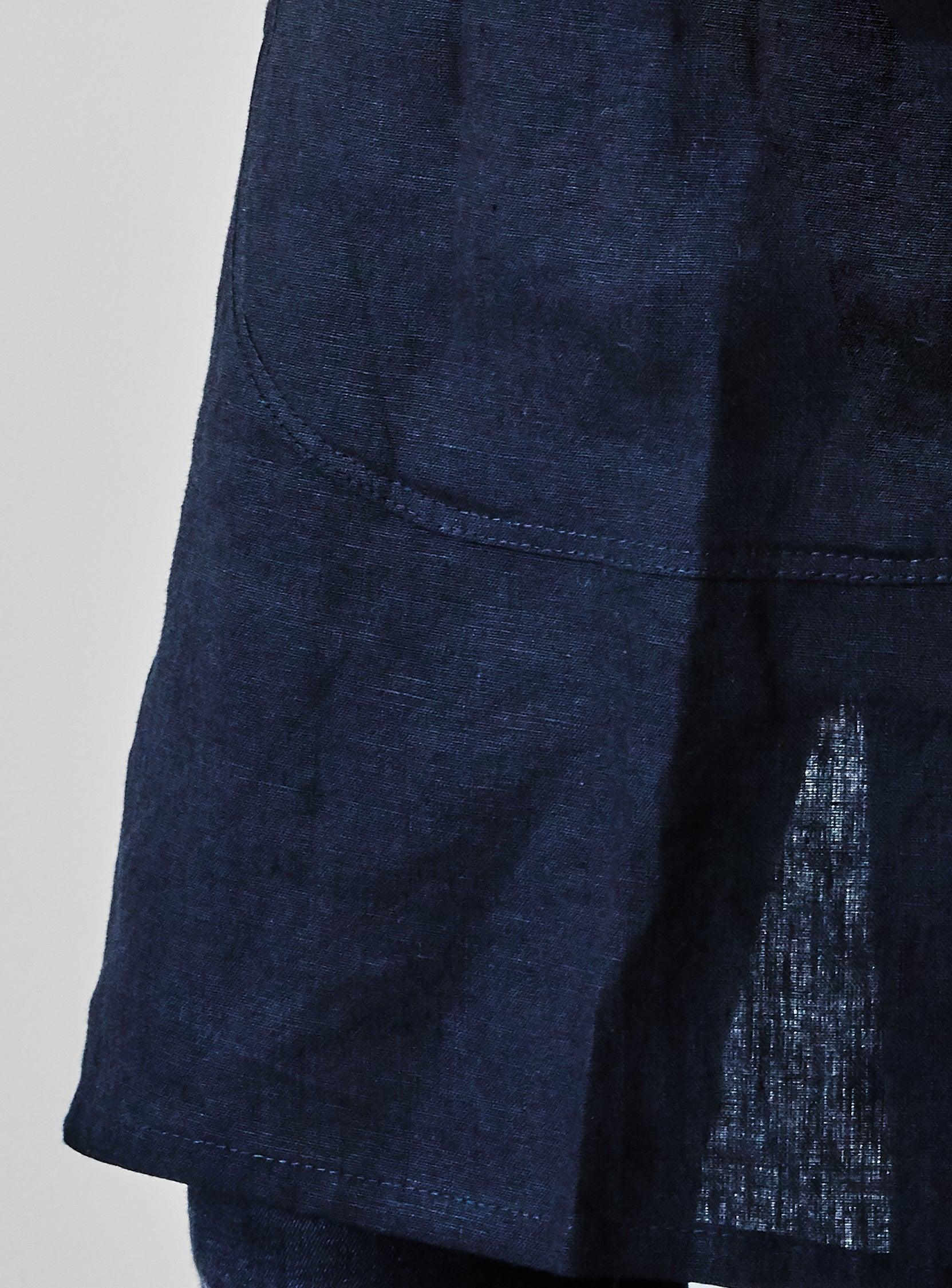 Half Linen Apron - Black