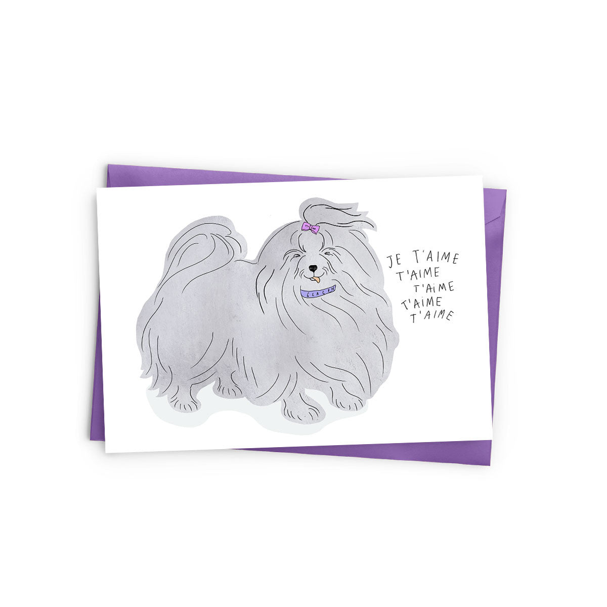 I Love You Cute Maltese Dog Card