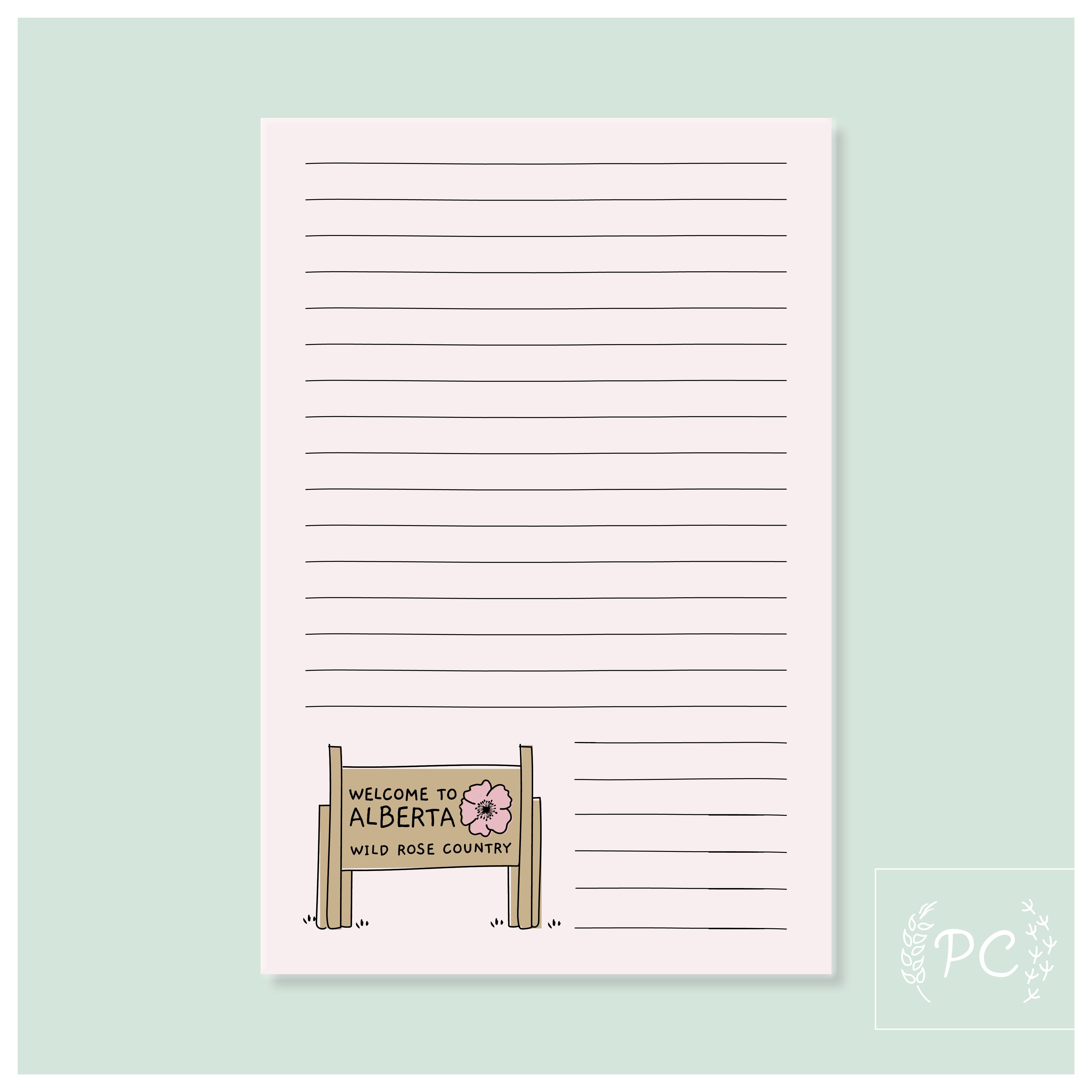 welcome to alberta wild rose country | note pad | canada | cute