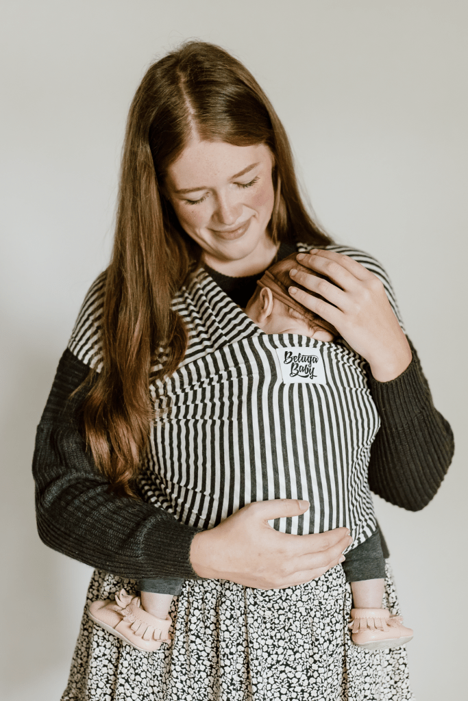 Lori Beluga Wrap- Charcoal Stripe