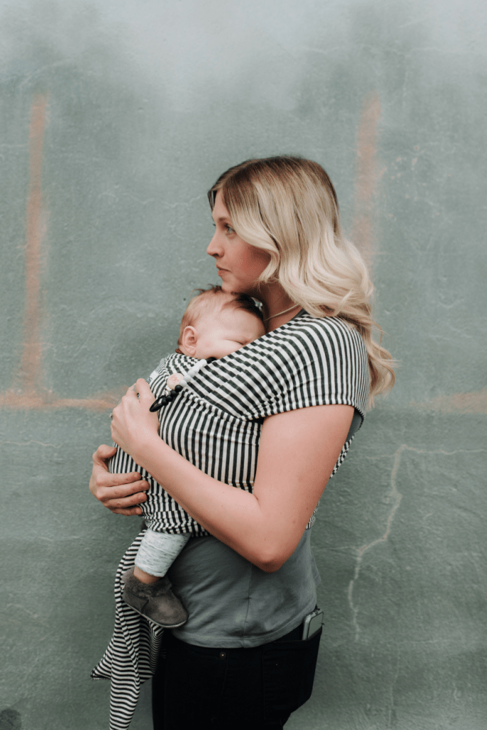 Lori Beluga Wrap- Charcoal Stripe