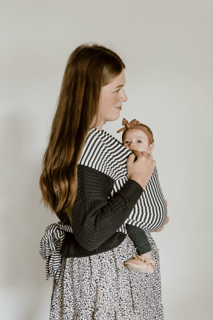 Lori Beluga Wrap- Charcoal Stripe