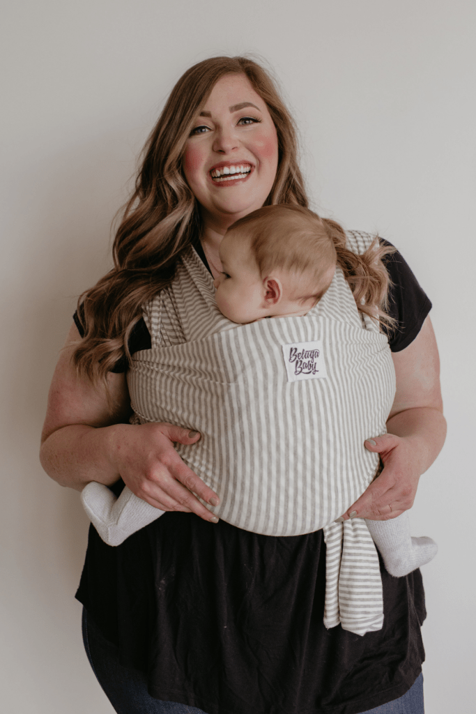 Shannon Beluga Wrap - Light Grey Stripe