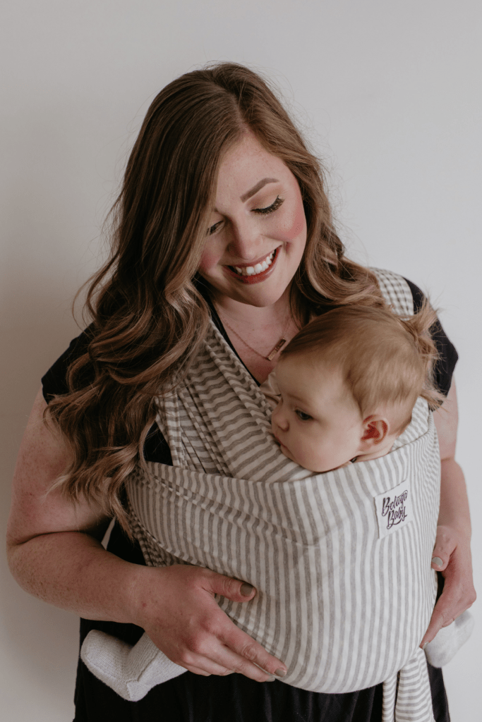 Shannon Beluga Wrap - Light Grey Stripe